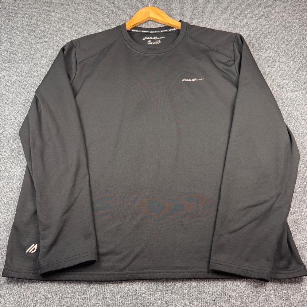 Eddie Bauer Motion FreeDry Shirt Mens XL Black Excellent Long Sleeve Performance